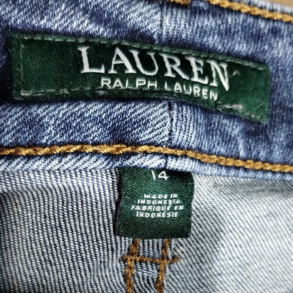 Lauren Ralph Lauren Premium Straight Jeans Sz 14 (35×30.5) Blue Casual Highrise - Picture 3 of 8